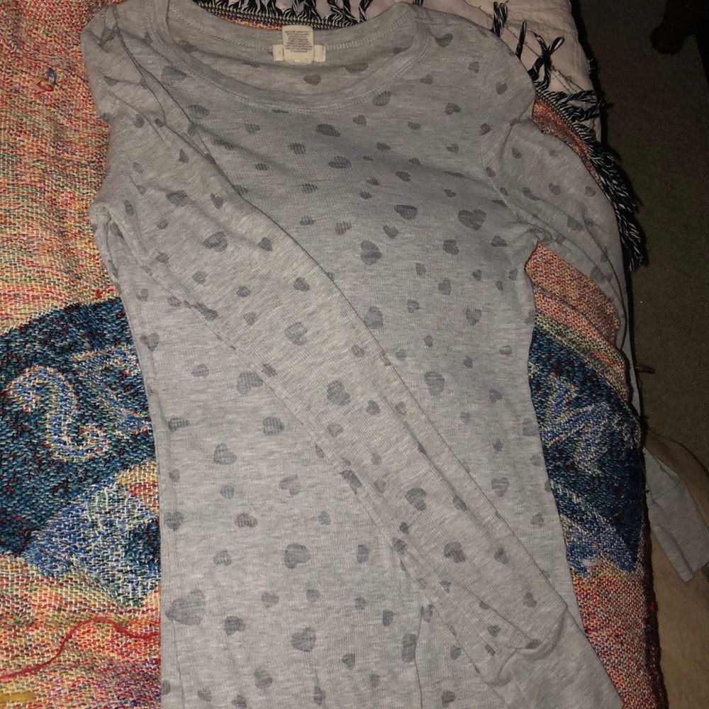 Light long sleeve, heart pattern shirt